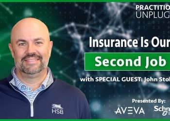 Practitioners Unplugged Episode 21 thumbnail featuring John Stokes of HSB, with text reading 'Insurance Is Our Second Job'
